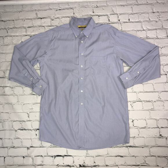 Gold Label Blue Square Print Button Down - Picture 1 of 6